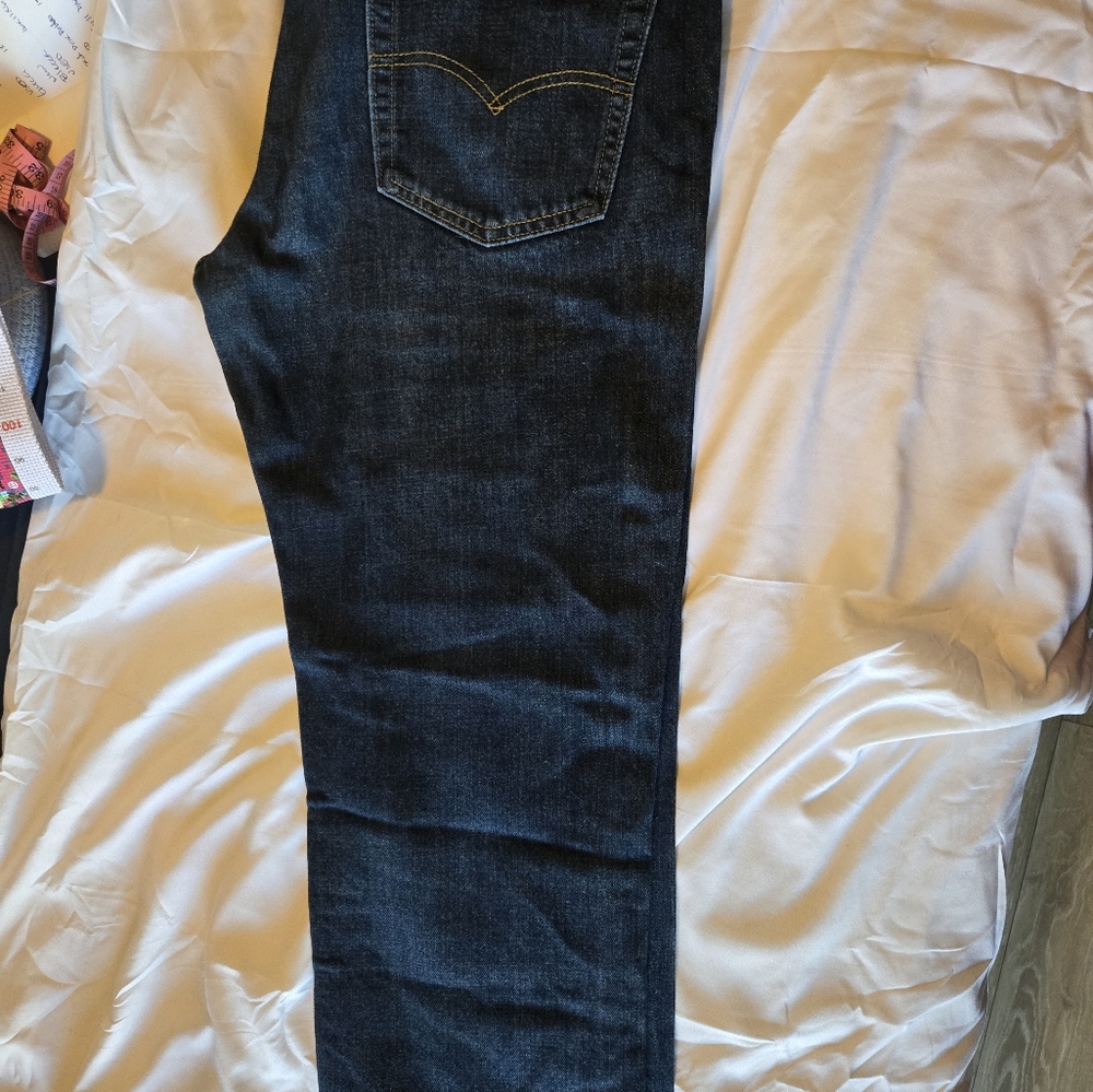 Men's Dark Blue Straight Jeans